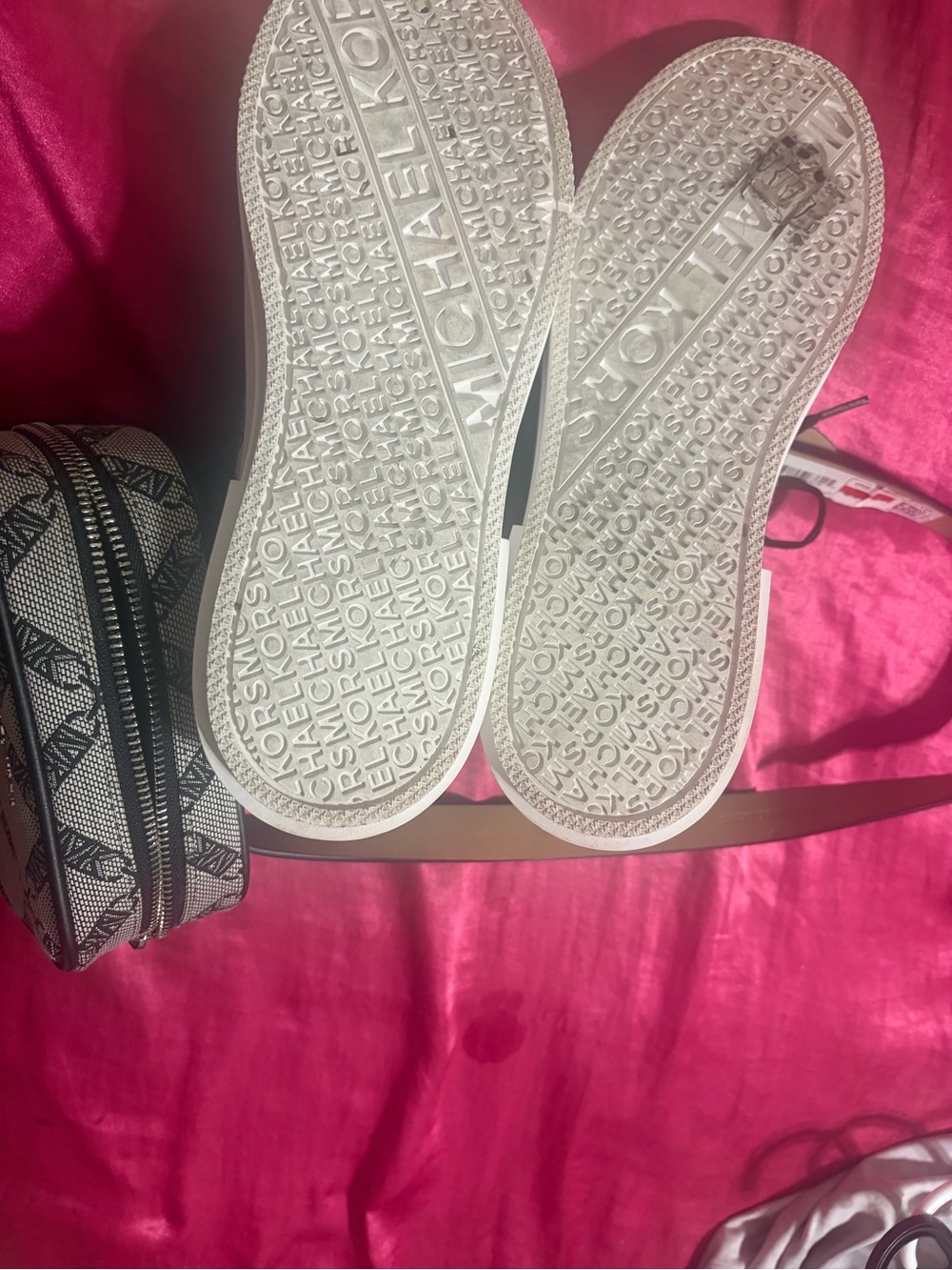 New Michael Kors High-Top Canvas Sneakers in Black and Cream - with matching bag - Picture 8 of 10